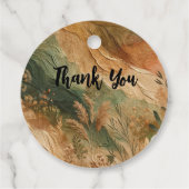 Terracotta Perzik Geperste Bloemen Boho Bruiloft Bedankjes Labels (Achterkant)