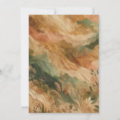 Terracotta perzik geperste bloemen Boho bruiloft Kaart (Achterkant)