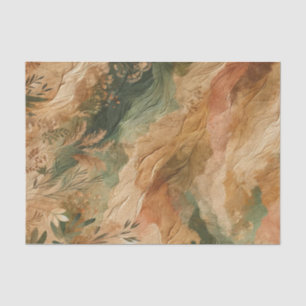 Terracotta perzik geperste bloemen Boho Tissuepapier