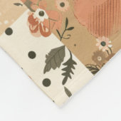 Terracotta Perzik Quilt Patchwork Gingham Bloem Fleece Deken (Hoek)