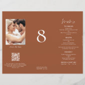 Terracotta Photo Mariage Menu Table Pas Triple (Devant)