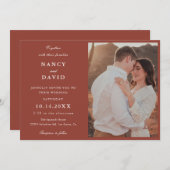Terracotta Photo Wedding  Invitation (Devant / Derrière)