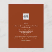 Terracotta Photo Wedding Invite QR Code Save Date Flyer (Achterkant)