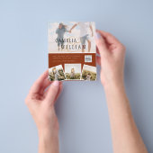 Terracotta Photo Wedding Invite QR Code Save Date Flyer (Hand)