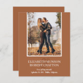 Terracotta Photo Wedding Save the Date (Voorkant / Achterkant)