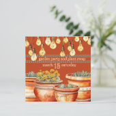 Terracotta Planten potten en Garden String Lights Kaart (Staand voorkant)