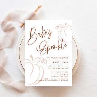 Terracotta Pompoen Herfst Boheemse Baby Sprinkle Kaart