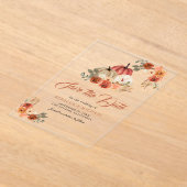 Terracotta Pompoen Trouw Save the Date Acryl Uitnodigingen (Laagn)