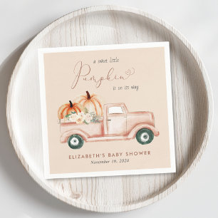 Terracotta Pompoen Vrachtwagen Baby shower Servet