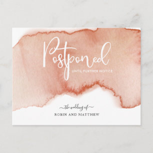 Terracotta Postponement Wedding Notice Briefkaart