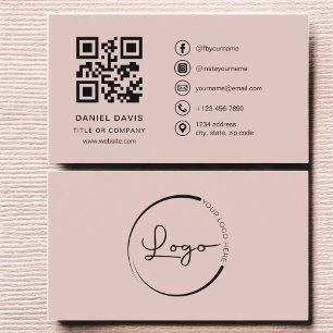 Terracotta Professional Company Logo QR-code Visitekaartje