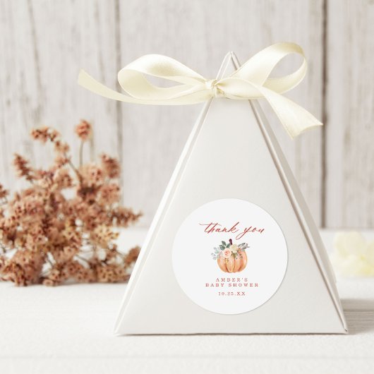 Terracotta Pumpkin Baby shower Hartelijk dank Ronde Sticker