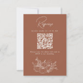 Terracotta Pumpkin Wedding RSVP QR Code Card (Devant)