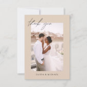 Terracotta QR Code Bruiloft Dank u Foto Bedankkaart (Voorkant)