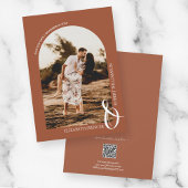 Terracotta QR Code Weddenschap Foto opslaan Datum Save The Date