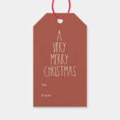 Terracotta Red Boho Polka Dot Kerstmis van Cadeaulabel (Voorkant)