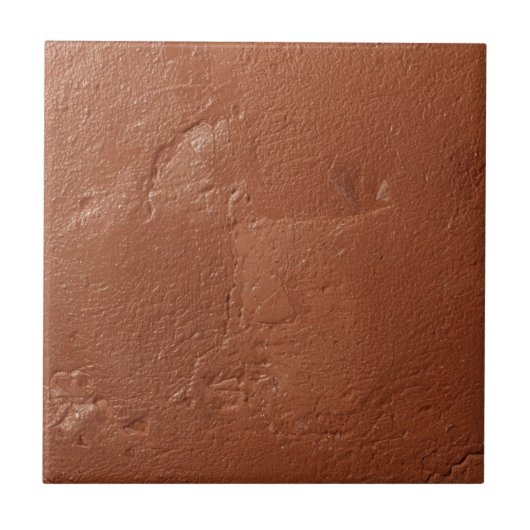 Terracotta red simple rustic tegeltje (Voorkant)