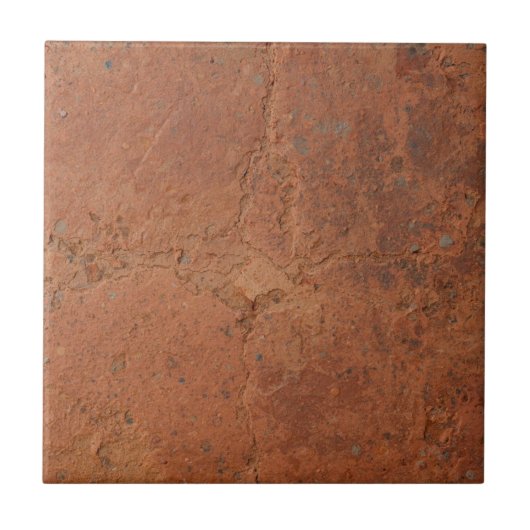 Terracotta red simple rustic  tegeltje (Voorkant)
