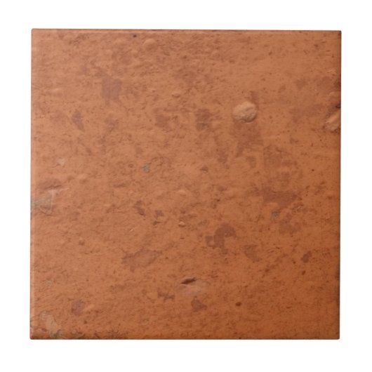 Terracotta red simple rustic  tegeltje (Voorkant)