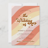 Terracotta Retro 70s bruiloft Kaart (Voorkant)