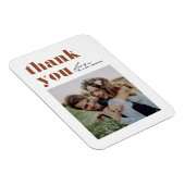 Terracotta Retro Typografie Moderne Fotobruiloft Magneet (Rechterzijde)