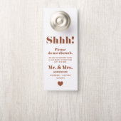 Terracotta retro typografie niet storen bruiloft (Op knop)