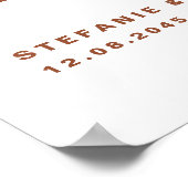 Terracotta retro vet Het feest begint hier Poster (Hoek)