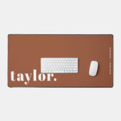 Terracotta retrotypografie gepersonaliseerd bureaumat (Keyboard & Muis)