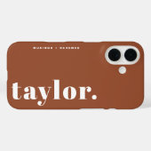 Terracotta retrotypografie gepersonaliseerd Case-Mate iPhone case (Achterkant (horizontaal))