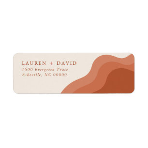 terracotta return address label boho modern roest