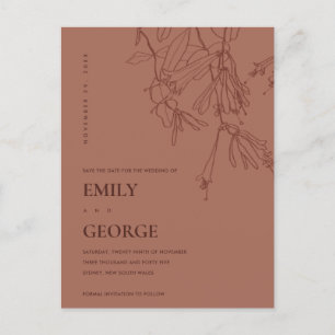 TERRACOTTA RODE LIJN DIE FLORAAL TELT BEWAREN DE D AANKONDIGINGSKAART