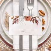 Terracotta Roest Bloemen Boho Herfst Bruiloft Plaatskaartje