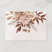 Terracotta Roest Bloemen Boho Herfst Honeymoon Fon Informatiekaartje (Achterkant)