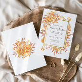 Terracotta Roest Bloemen Rustiek Elegante Herfst T Kaart