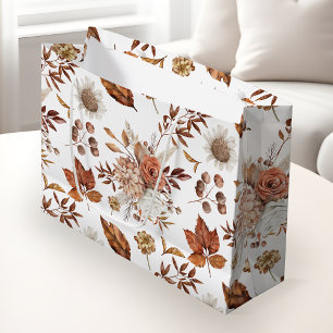 Terracotta Roest Boho Bloemige Herfstblad Groot Cadeauzakje