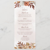 Terracotta Roest Bruiloft Boho Herfst Loof Menu (Voorkant)