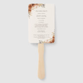 Terracotta Roest Herfst Bloemen Trouwprogramma Handwaaier (Achterkant)