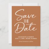 Terracotta Roest Koper Crème Boho Trouw Save The Date (Voorkant)