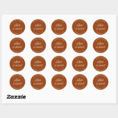 Terracotta Roestige Liefde Is Zoete Trouwfeest Fav Ronde Sticker (Vel)