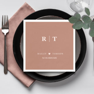 Terracotta Roman Rumerals Minimalist Monogram Servet