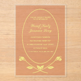 Terracotta Roos Acryl Huwelijksuitnodiging Acryl Uitnodigingen