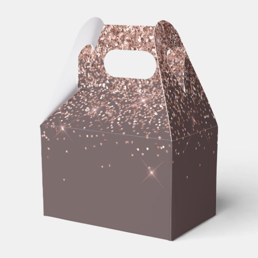 Terracotta Roos Gold Blush Glitter Monogram Bedankdoosjes (Achterkant)