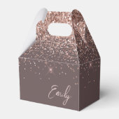 Terracotta Roos Gold Blush Glitter Monogram Bedankdoosjes (Voorkant Zijde)