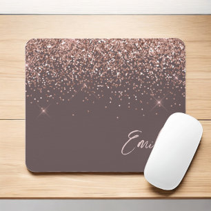 Terracotta Roos Gold - Blush Pink Glitter Monogram Muismat