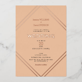 Terracotta & Roos gold minimalistische uitnodiging