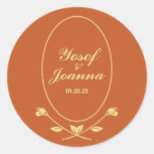 Terracotta Roos Ronde Sticker (Voorkant)