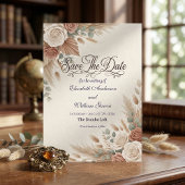 Terracotta Rose Rustic Romantic Boho  Save The Date