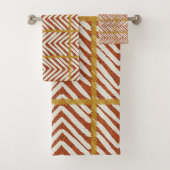 terracotta rouille chevron grille moutarde jaune b (En situation)