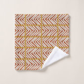 terracotta rouille chevron grille moutarde jaune b (Gant de toilette)