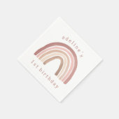 Terracotta Roze Boho Regenboog Verjaardag Servet (Hoek)